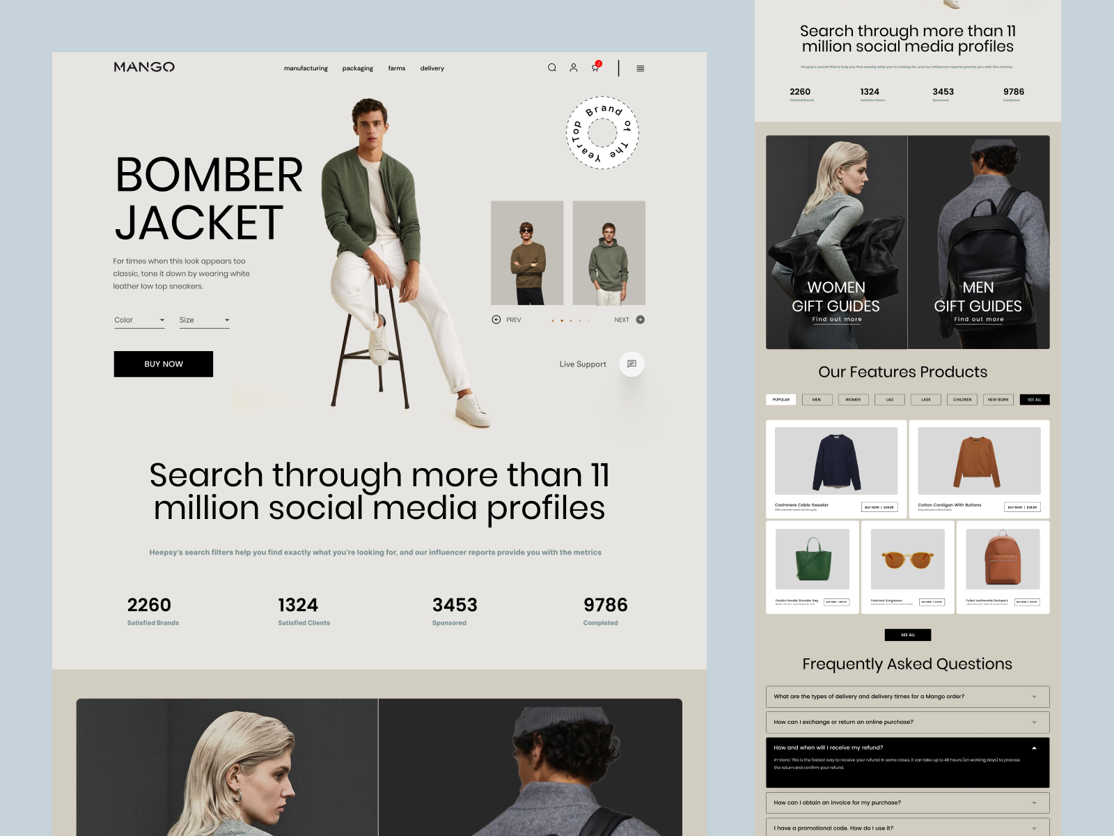 Shopify Website Homepage Design For Fashion Products