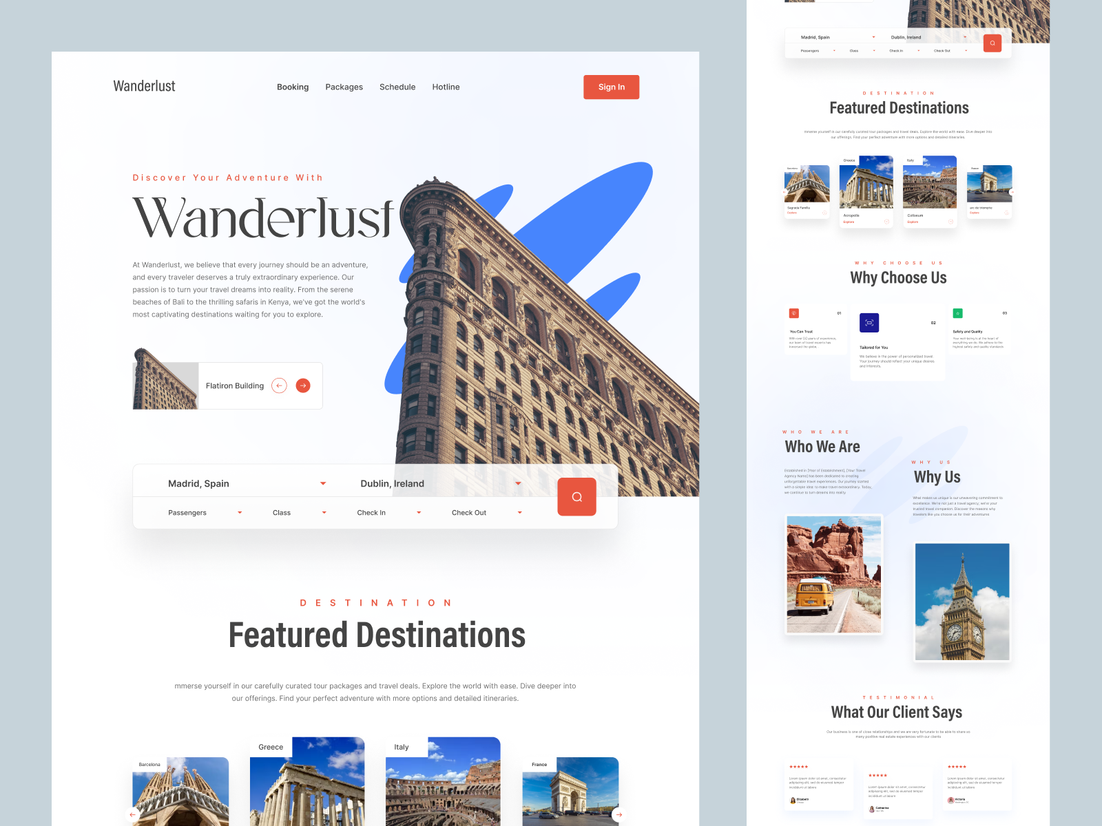 Wanderlust - Real Estate Website Homepage