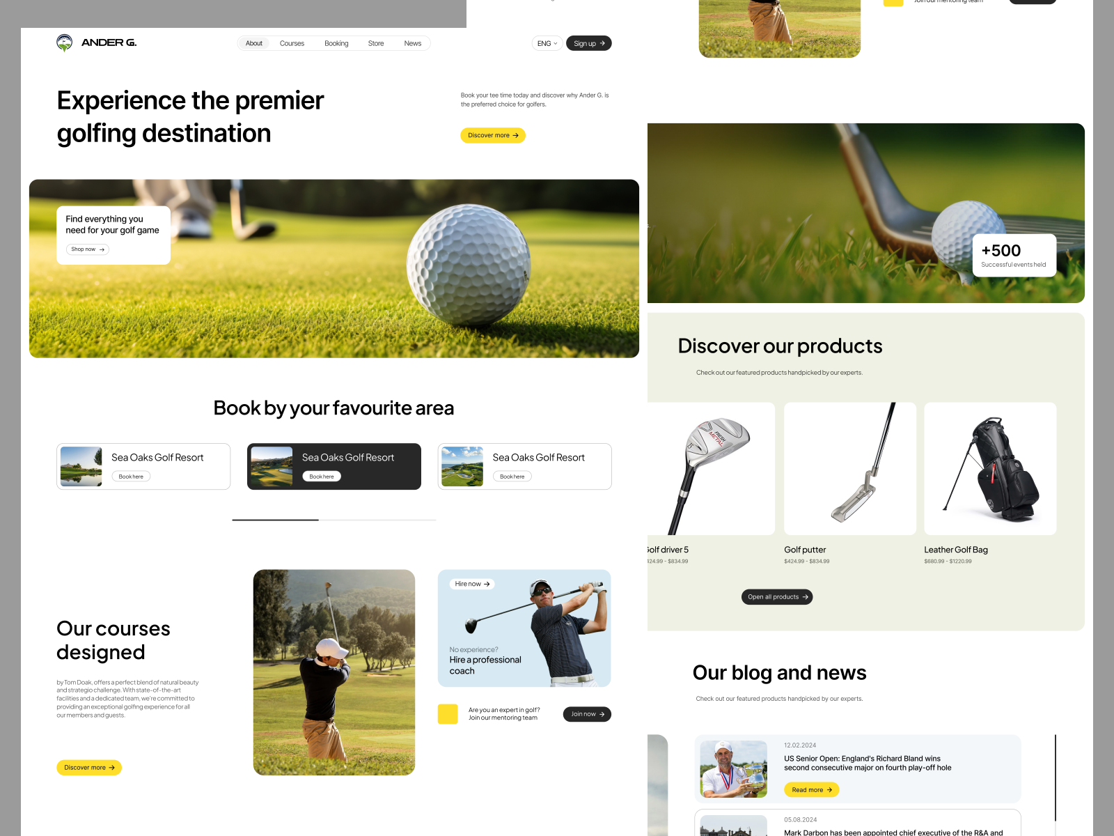 Arizoma Golf Landing Page Design