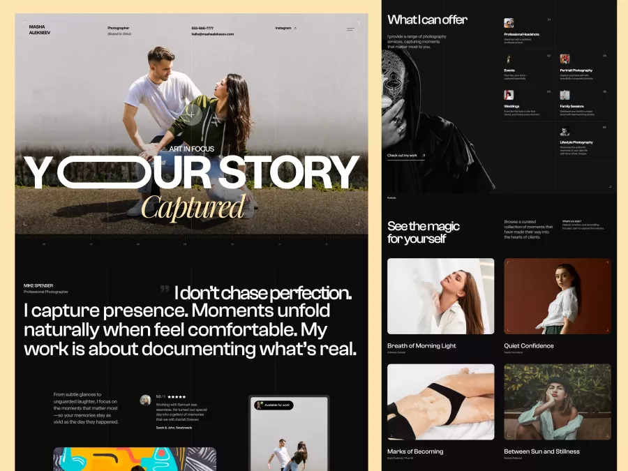 Elegant Photography Portfolio Web Design