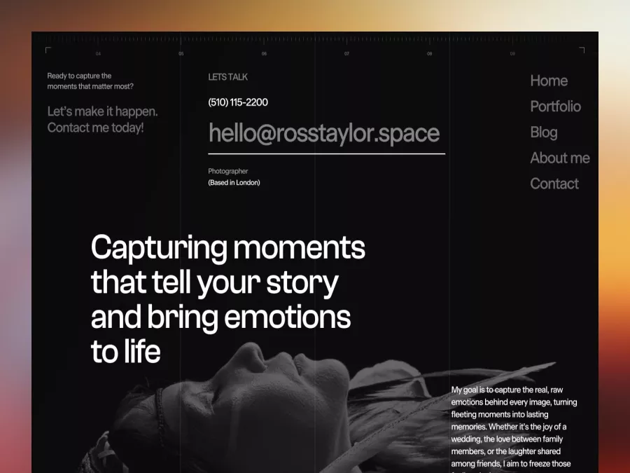 Minimalist Black & White Photographer Portfolio Design