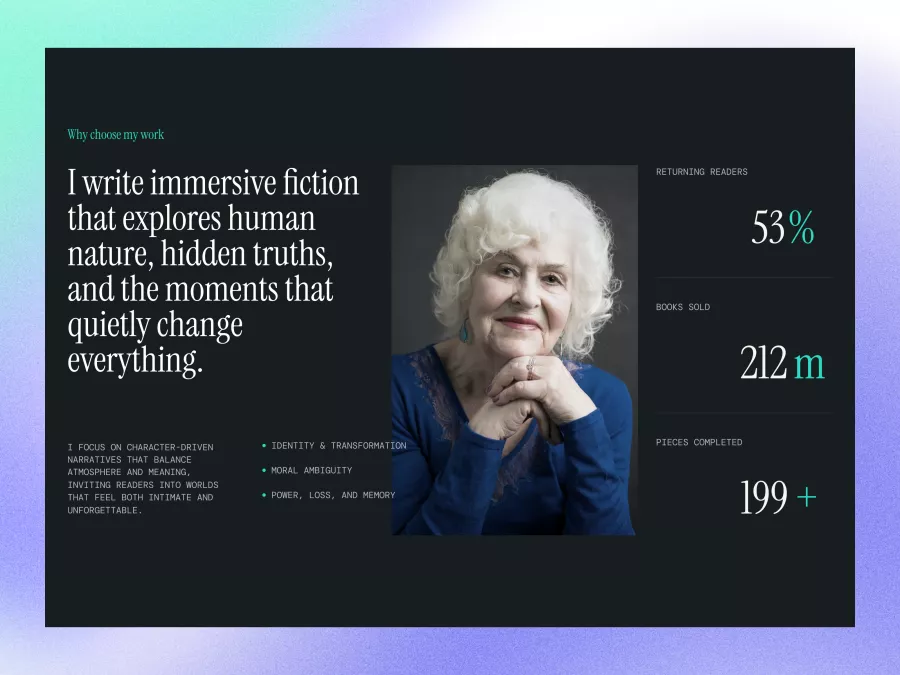 Immersive Fiction Author Portfolio Design