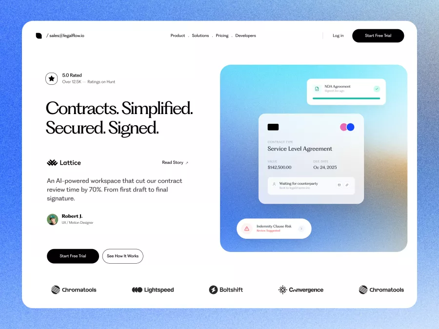Streamlined AI-Powered Contract Management Dashboard Design