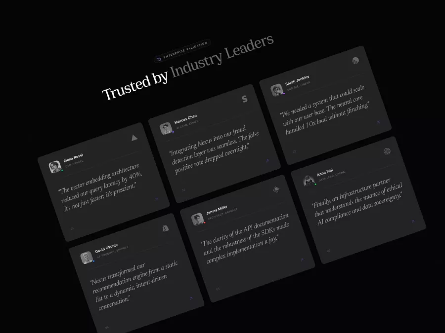 Testimonial Grid for Professional Websites