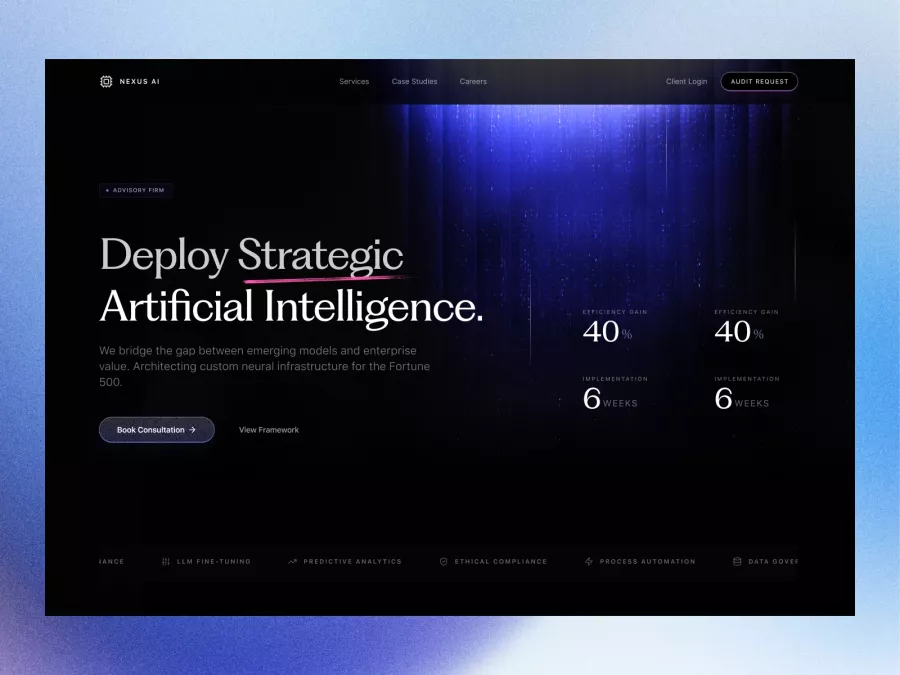 Elegant AI Solutions Landing Page Design