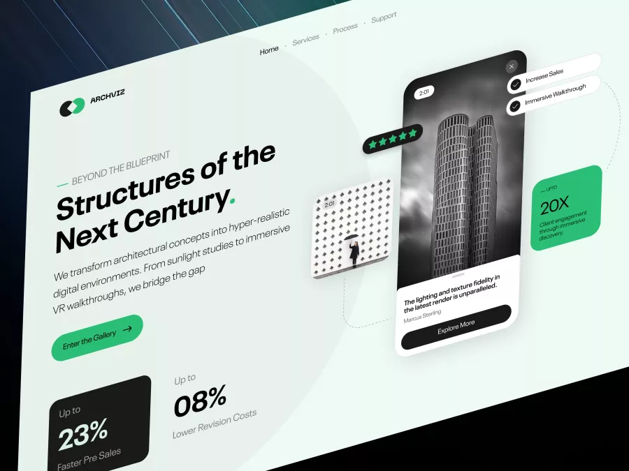Archviz - Real Estate Hero Section