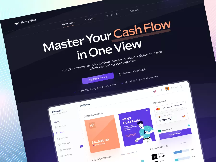 PennyWise - Finance Hero Section