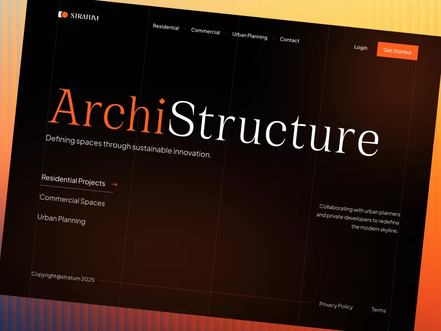 Stratum - Architecture Hero Section