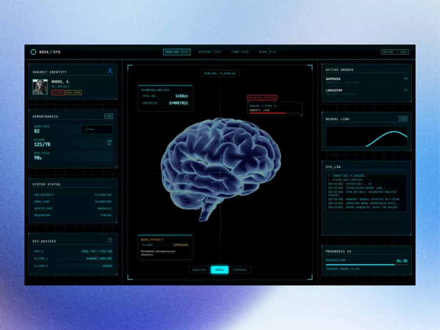 Futuristic Neural Interface Dashboard Design