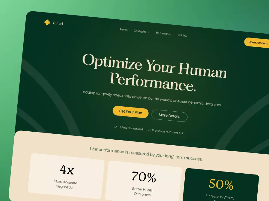 Veltari - Fintech Hero Section