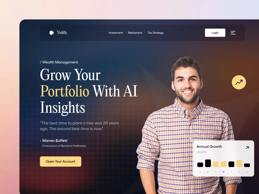 Yieldly - Personal Wealth Management Hero Seciton