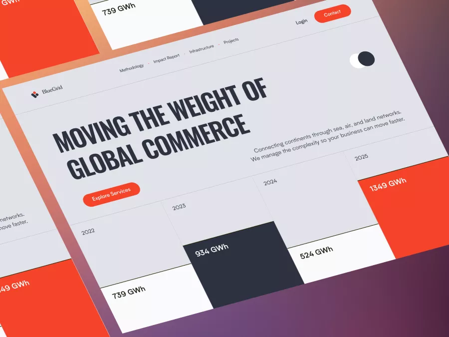 BlueGrid - Renewable Energy Infrastructure Hero Section