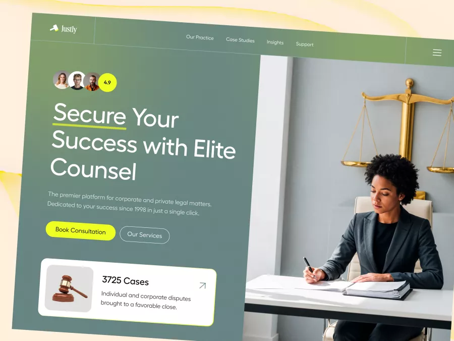 Justly - Legal Services Hero Section