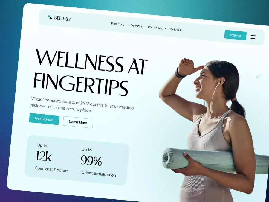 Betterly - Health Wellness Hero Section