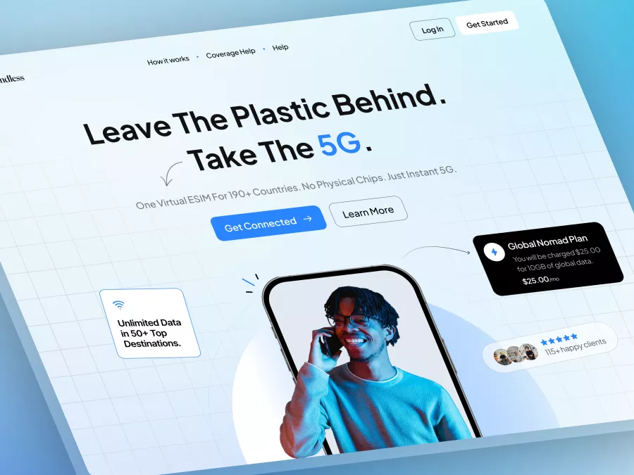 Boundless - Travel & Digital Nomadism Hero Section