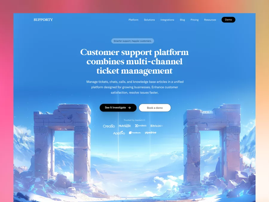 Sleek Multi-Channel Customer Support Platform Design