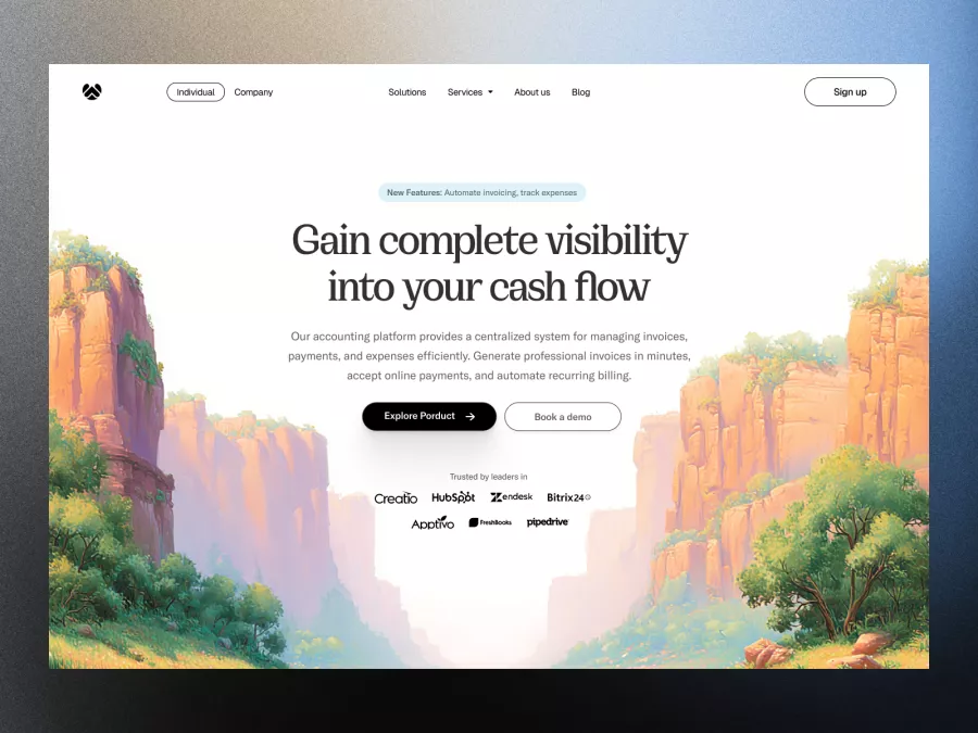Modern Financial Platform Landing Page Design