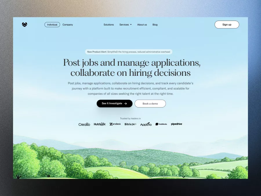 Elegant Recruitment Platform Landing Page Design