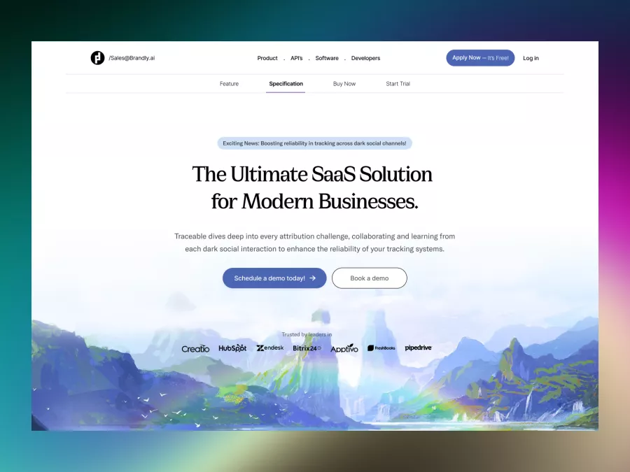 Sleek SaaS Landing Page Design for Modern Enterprises
