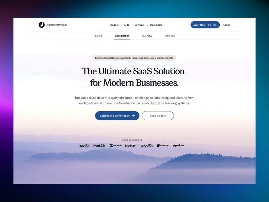 Elegant SaaS Landing Page Design for Modern Enterprises