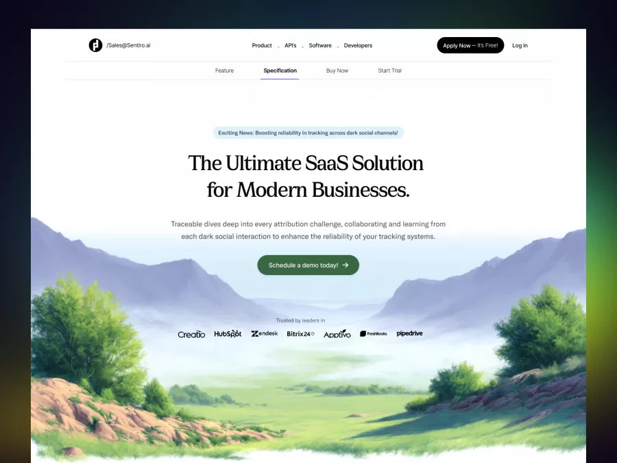 Sleek SaaS Landing Page Design for Modern Enterprises