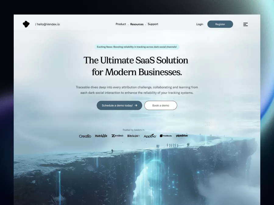 Elegant SaaS Landing Page for Modern Enterprises