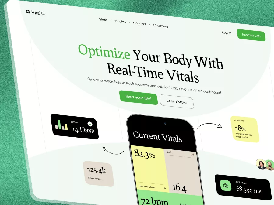 Vitalsis - Fitness & Bio-Hacking Hero Section