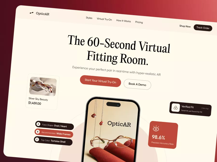 OpticAR - Eyewear and Eye Care Hero Section