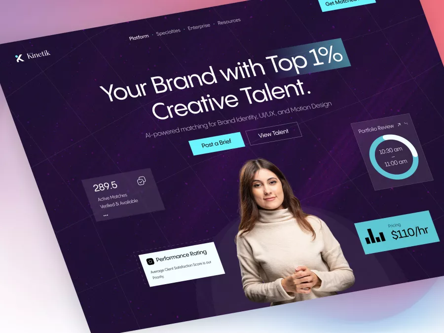 Kinectic - Creative Agency Hero Section