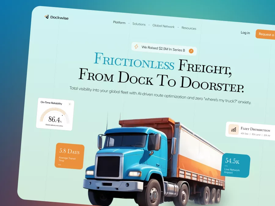 Dockwise - Logistics & Supply Chain Hero Section