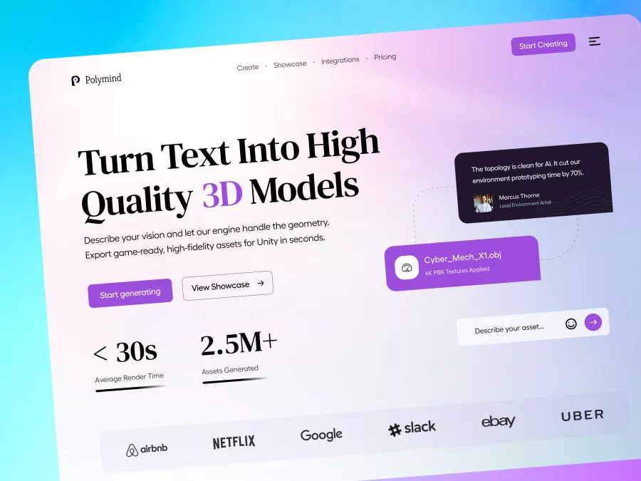 Polymind - AI Creative Tools Hero Section