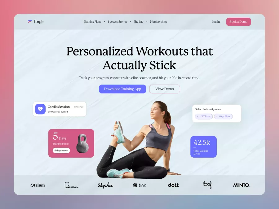 Forge - Fitness & Personal Training Hero Section