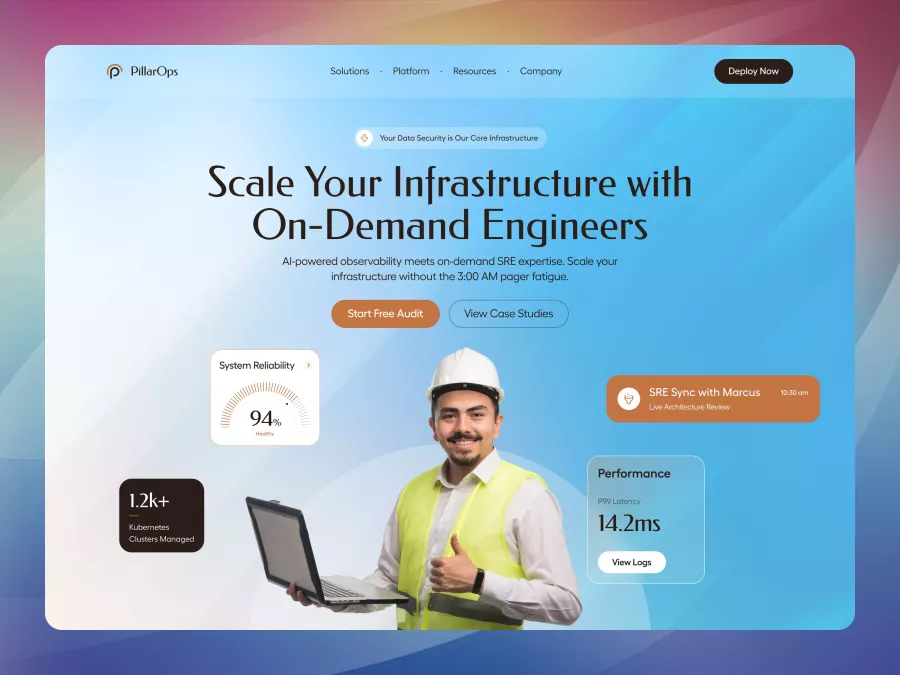 PillarOps - Cloud Infrastructure & DevOps Hero Section