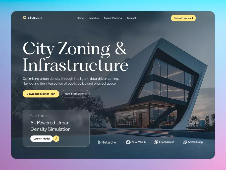 PlotPoint - Architectural Firm Hero Section