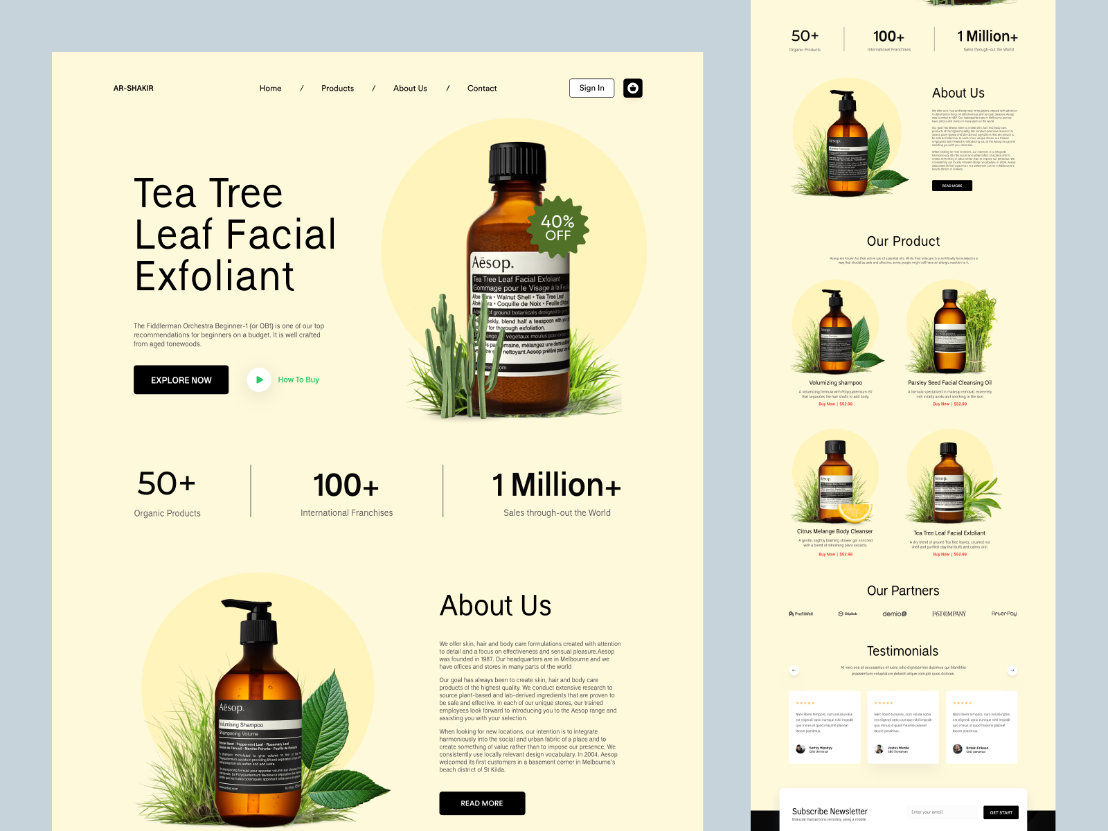 Aesop - Beauty Product Website Template