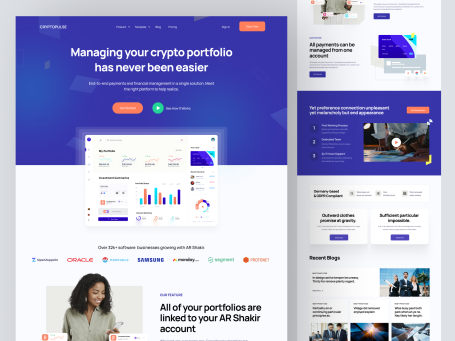 CryptoPulse - Crypto Portfolio Manager SaaS App Landing Page