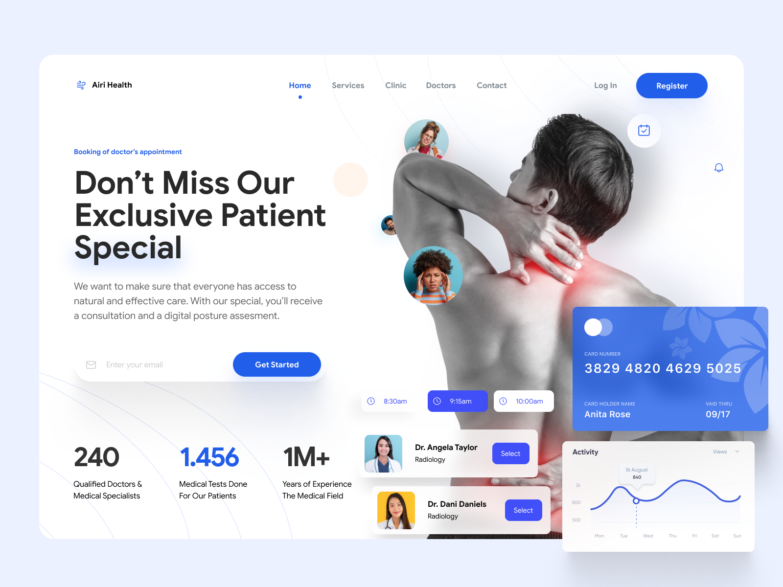 Doctors Clinic Website UI Hero Section Design