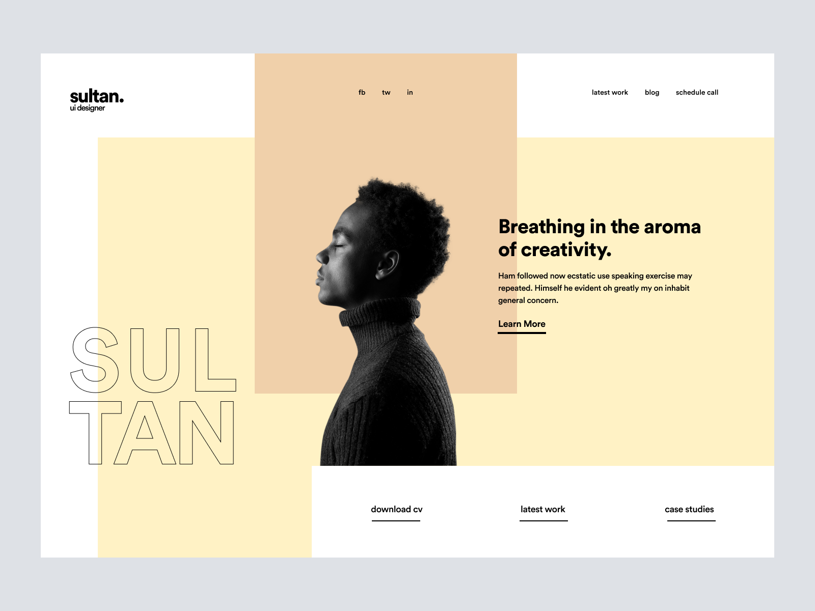 Freelancer - Minimal Portfolio Page Hero Section
