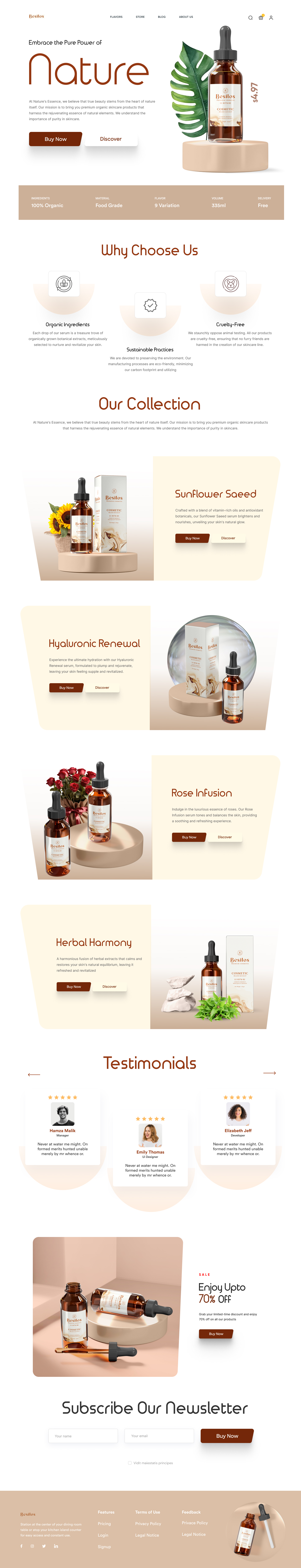 Full Preview of Besilos - Cosmetics Store Shopify Website Design