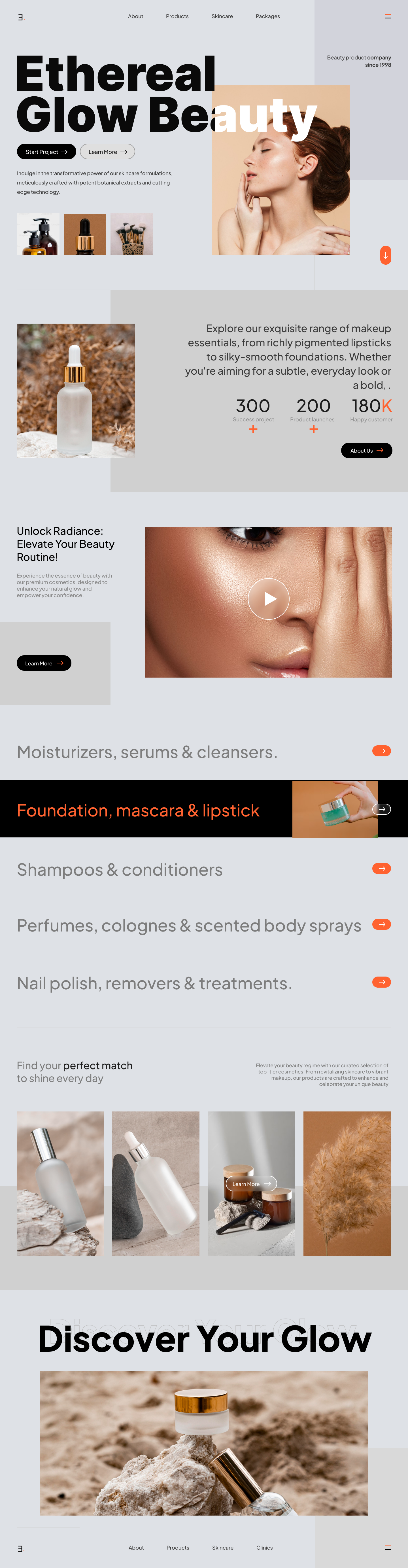 Full Preview of Ethereal Glow Beauty - Minimal Store Design for Cosmetics for Shopify and Woocommerce