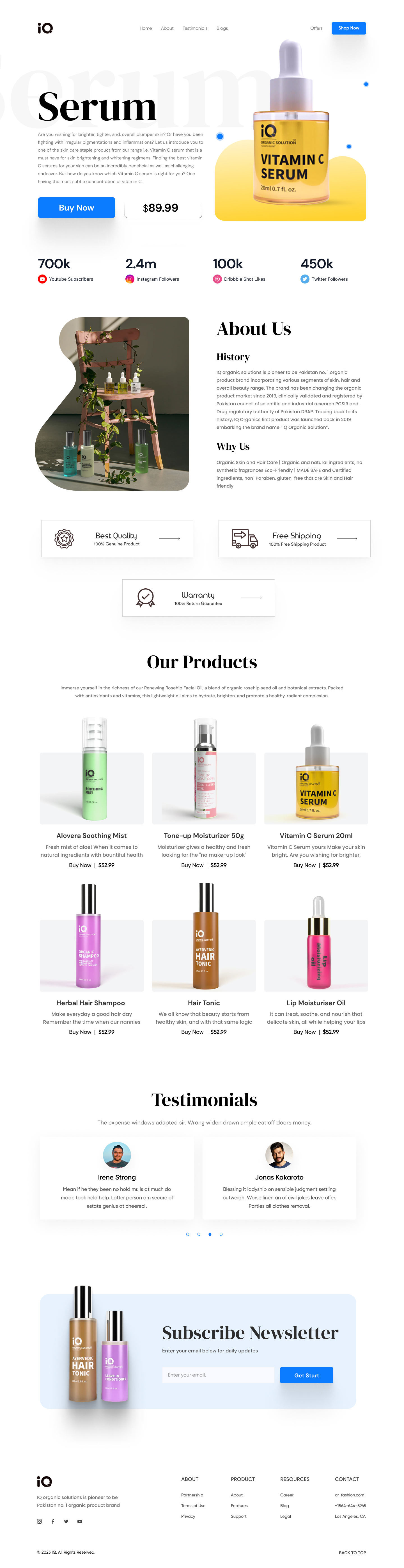 Full Preview of IQ - Shopify Cosmetics and Beauty Store