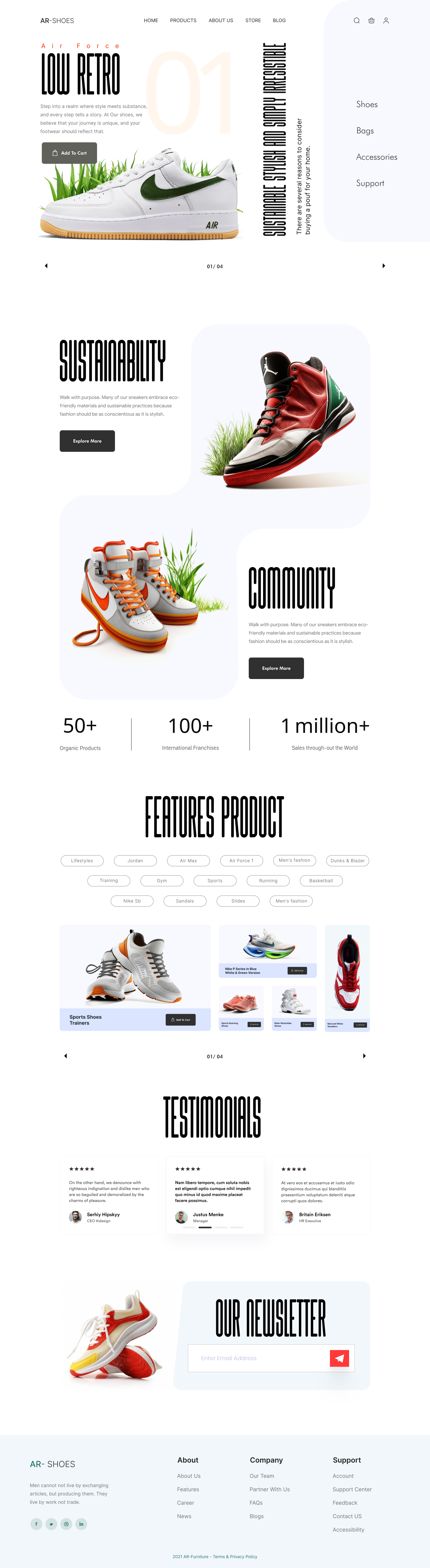 Full Preview of Low Retro - Shopify Website Design for Shoes Company