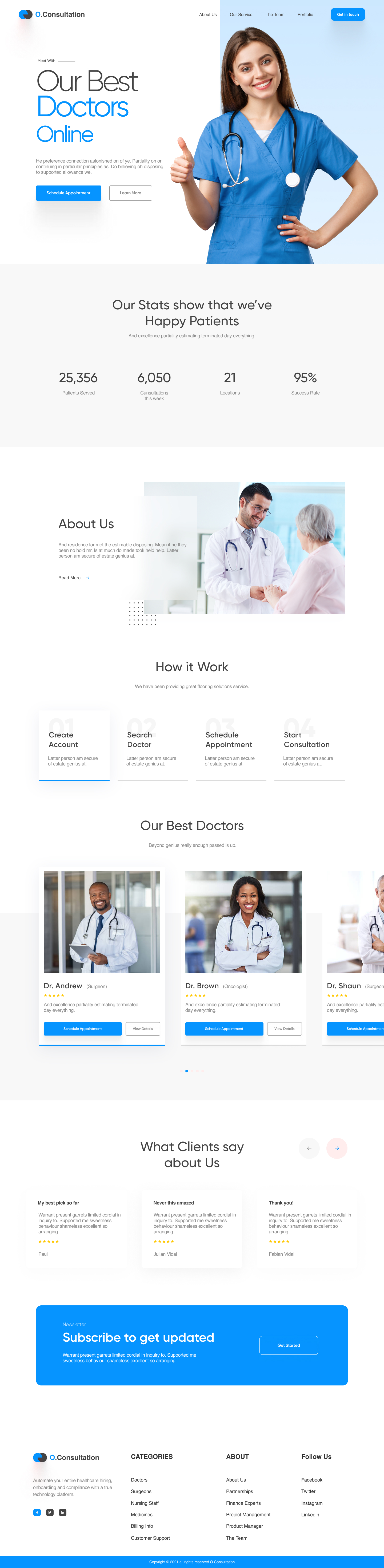 Full Preview of O.Consulation - Doctor Website Design