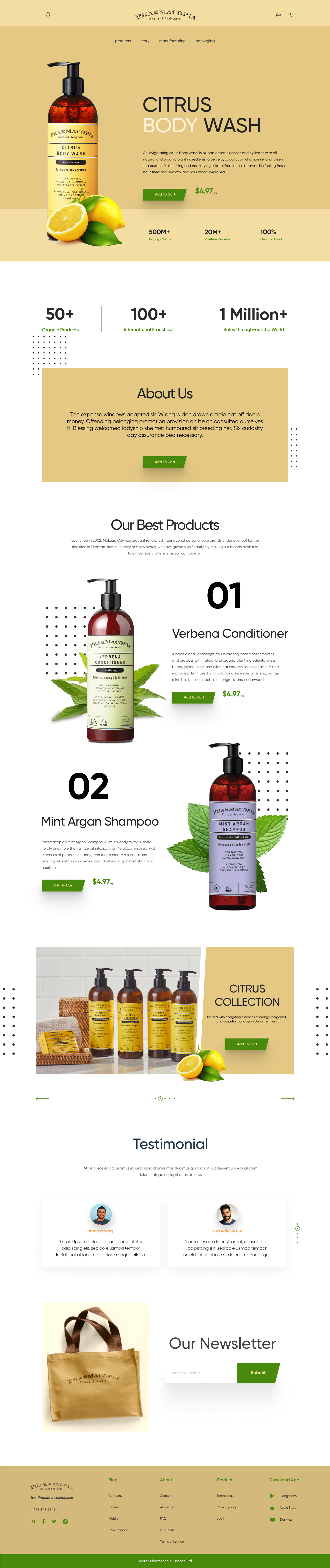 Full Preview of PharmaCopia - Body wash product website