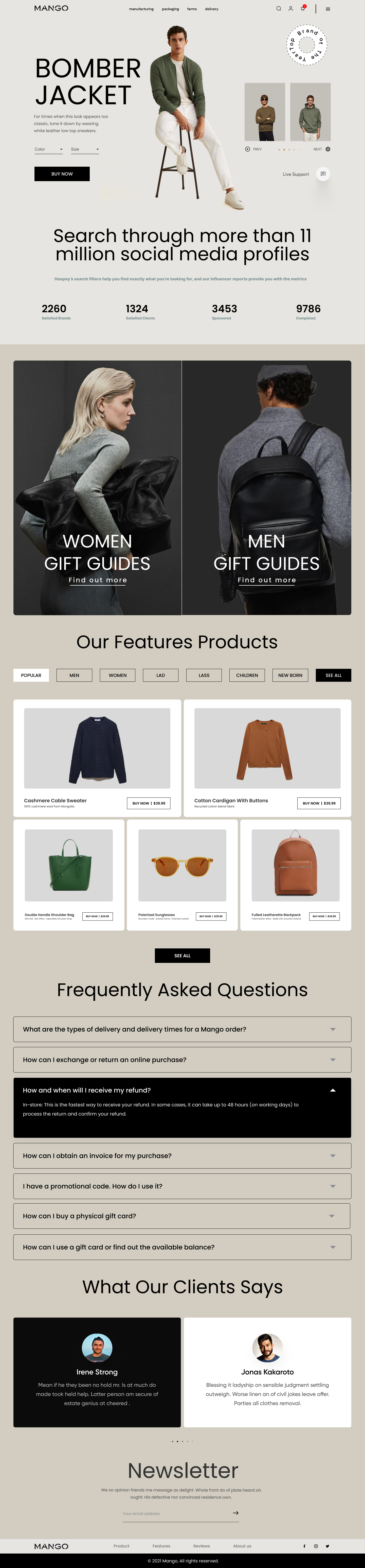 Full Preview of Shopify Website Homepage Design For Fashion Products