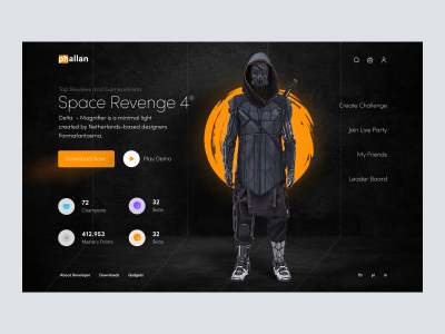 Gaming Website Header Design