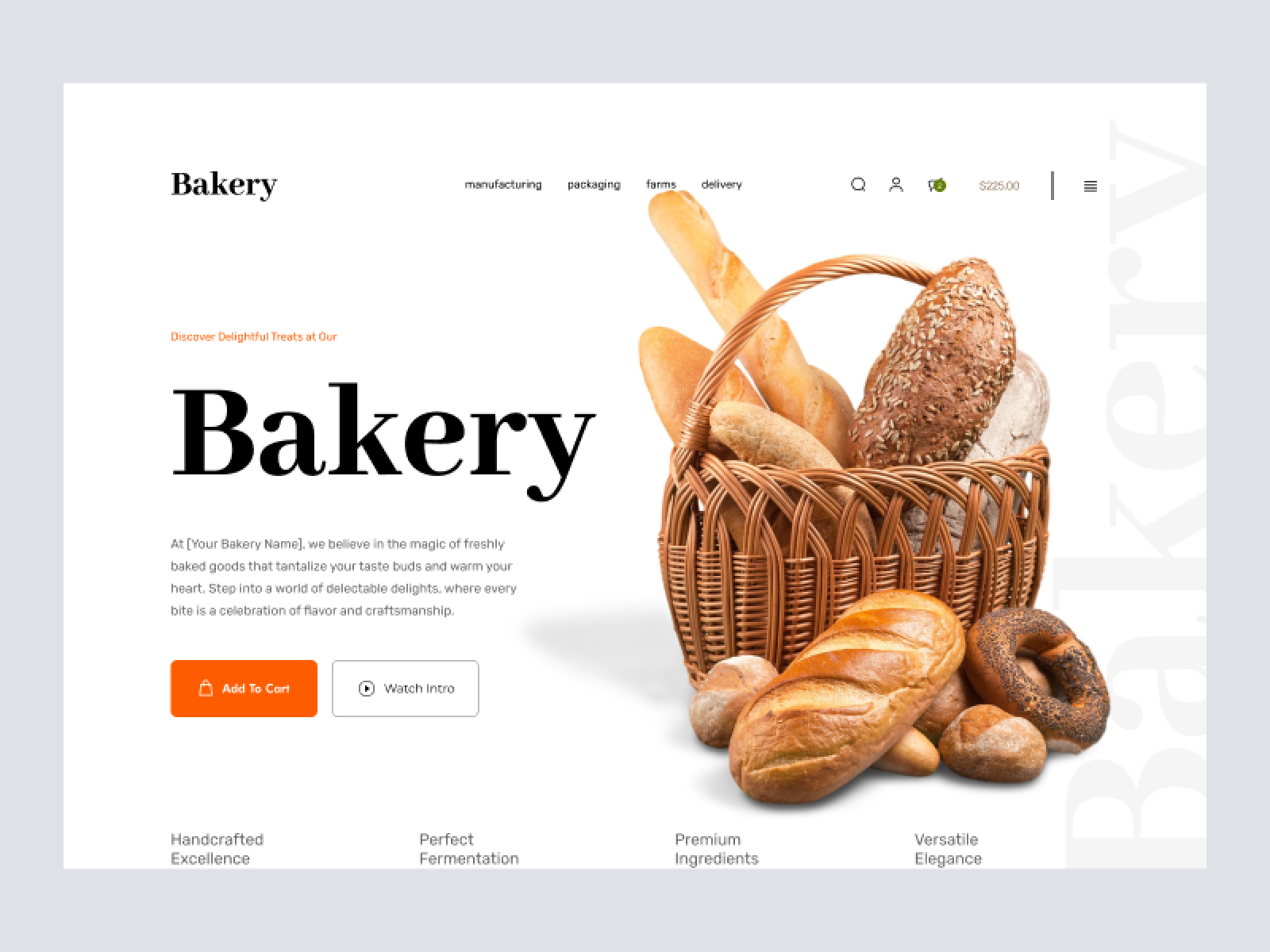 Hero Design for Food Related Website