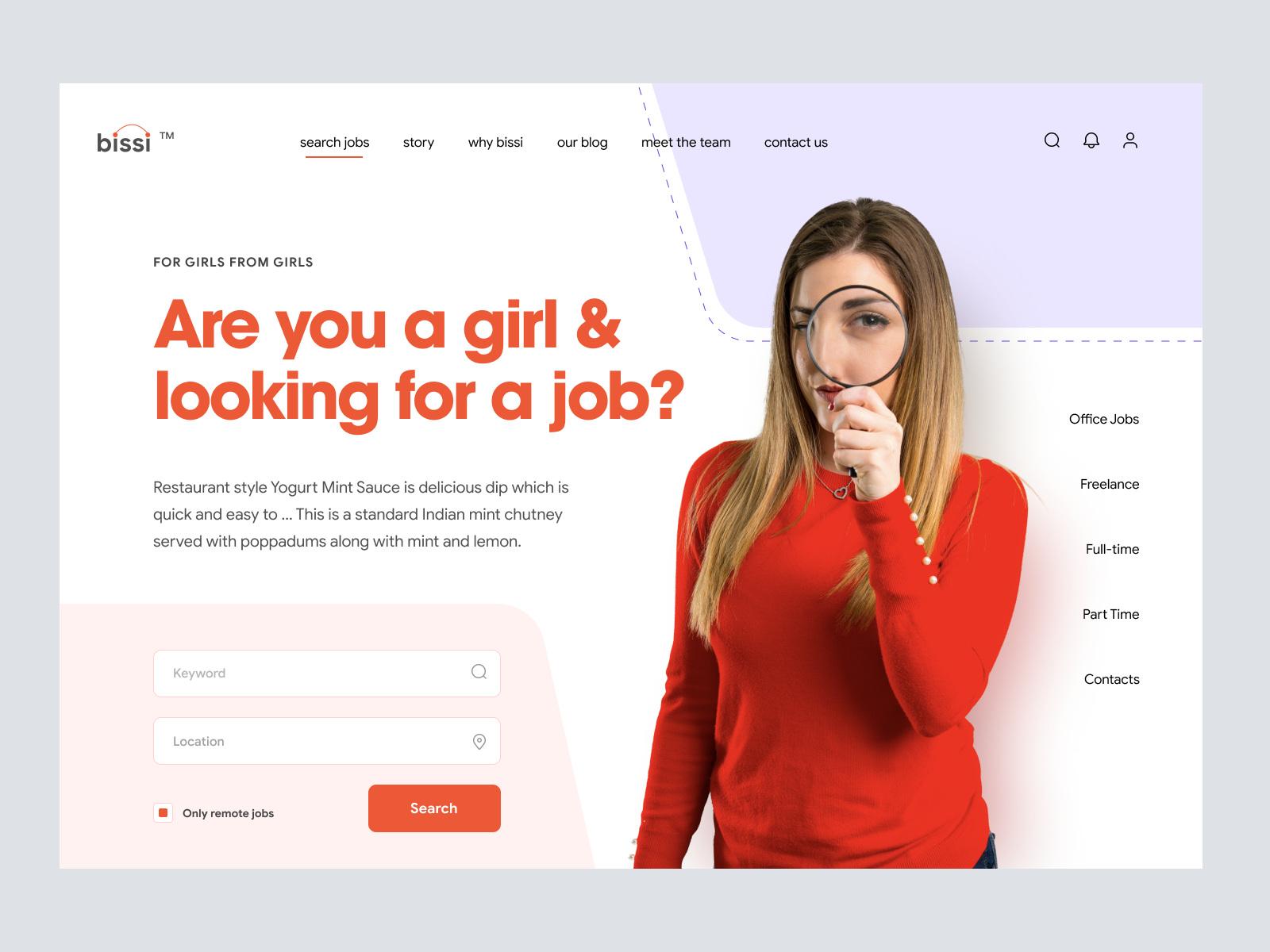 Bissi - Job Finder Website Header Concept