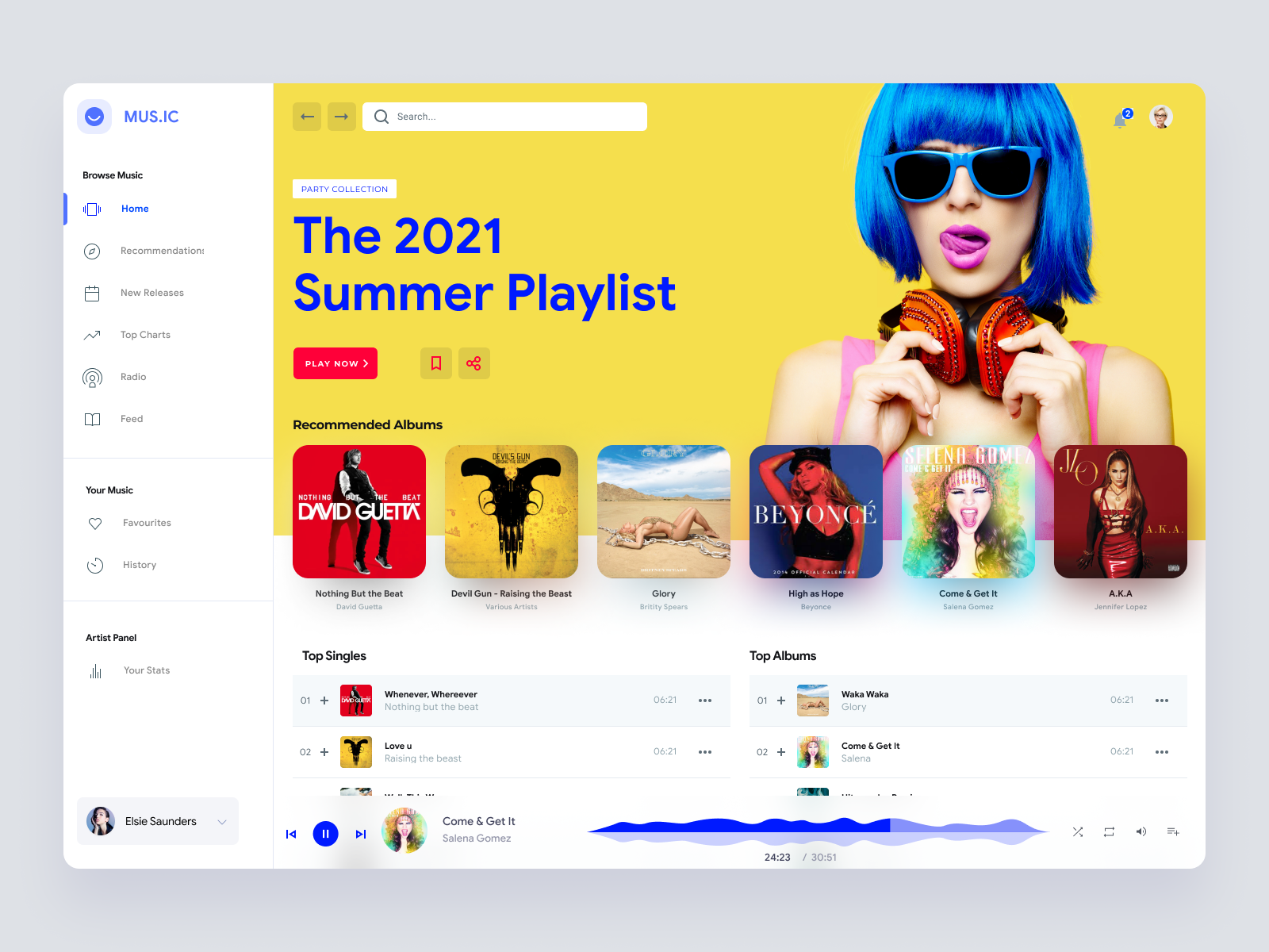 Music Web App UI Concept