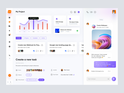 Project Managment App Dashboard UI